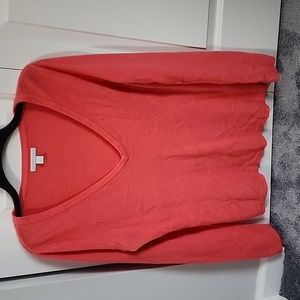 Light pink long sleeve v neck sweater